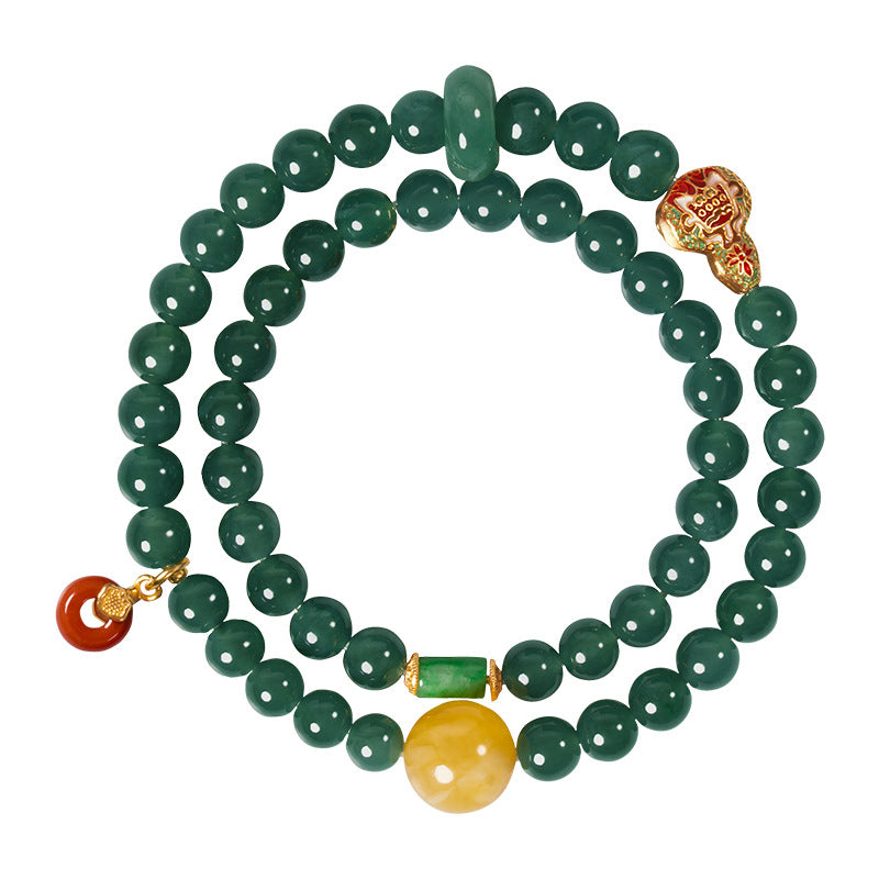 Guatemalan Jade Bracelet with Peace Knot - Healing Energy & Protection