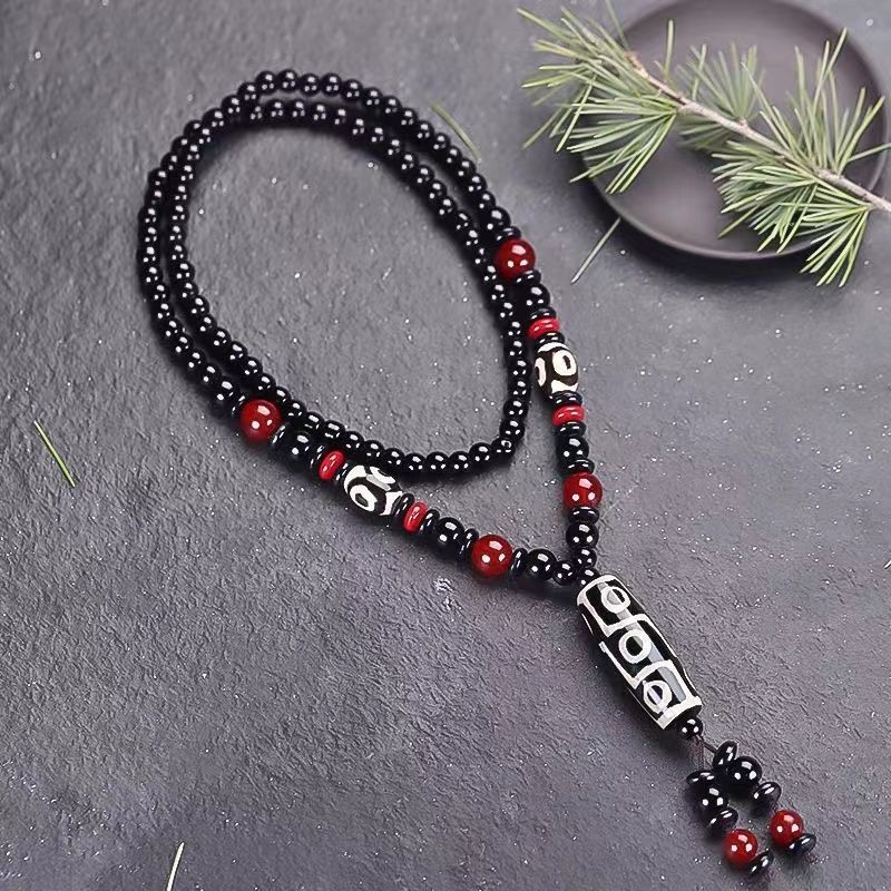 Nine-Eye Dzi Agate Necklace - Divine Protection & Vital Energy