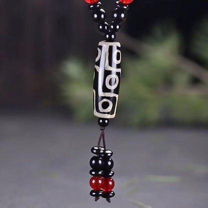 Nine-Eye Dzi Agate Necklace - Divine Protection & Vital Energy