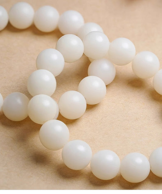 Tibetan White Bodhi Bracelet - Spiritual Clarity & Vibrant Energy