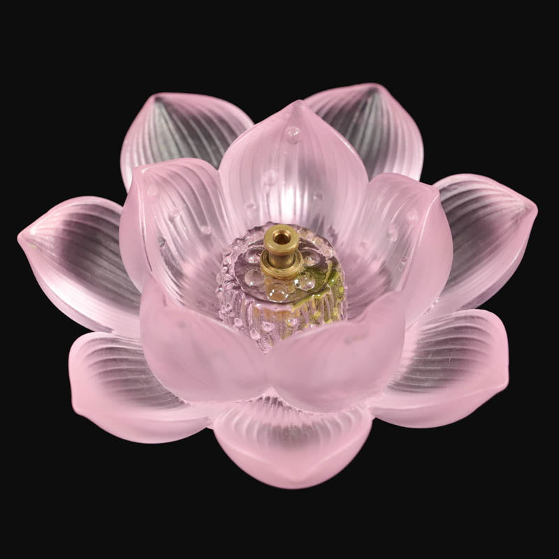 Blossom of Calm: Lotus Design Glass Incense Stand