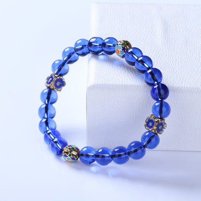 Cobalt-Blue Glazed Bead Bracelet -Tranquility&Style