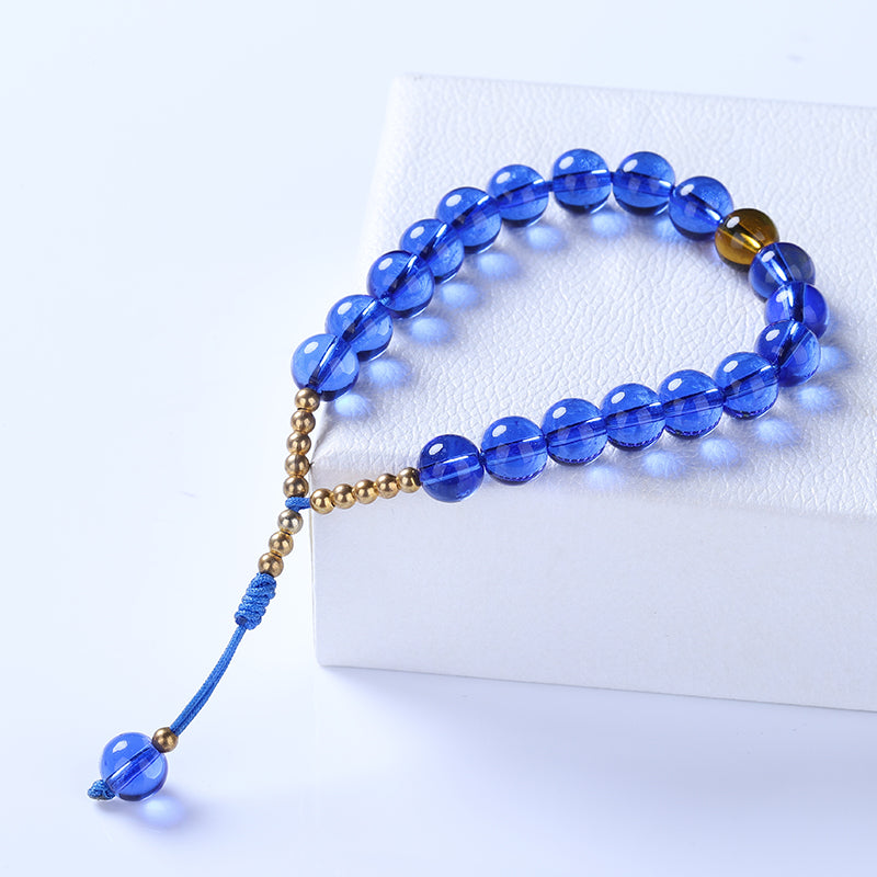 Cobalt-Blue Glazed Bead Bracelet -Tranquility&Style