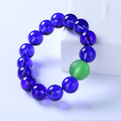 Cobalt-Blue Glazed Bead Bracelet -Tranquility&Style