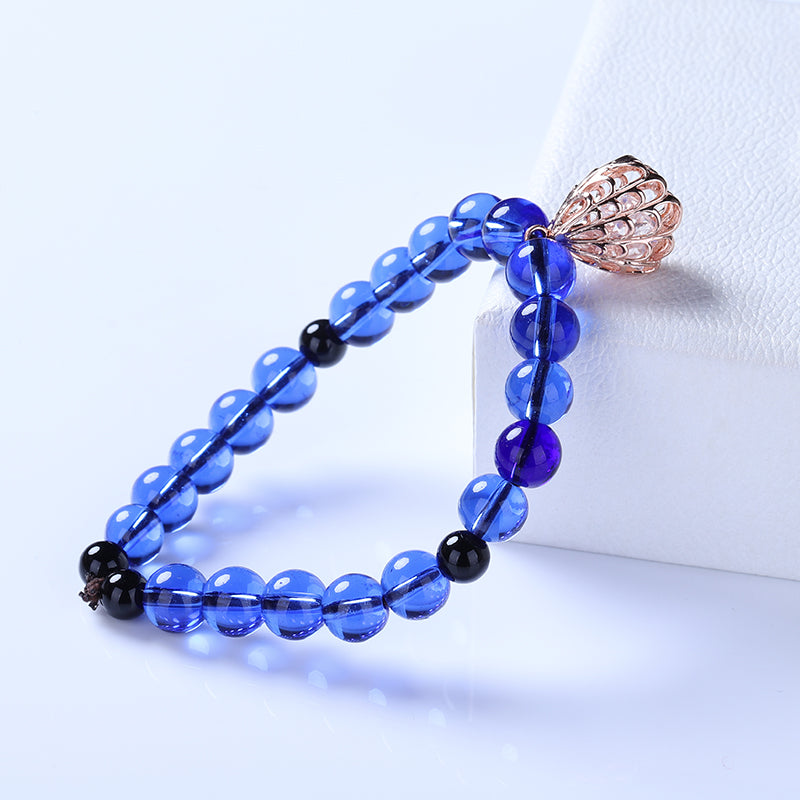 Cobalt-Blue Glazed Bead Bracelet -Tranquility&Style