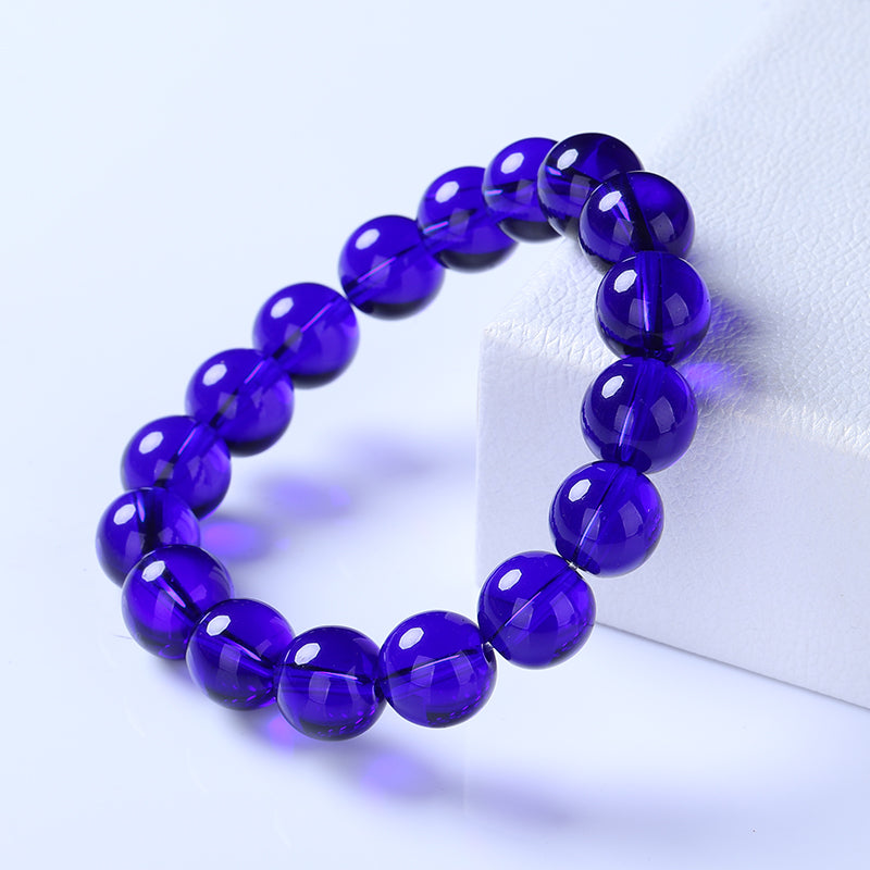 Cobalt-Blue Glazed Bead Bracelet -Tranquility&Style