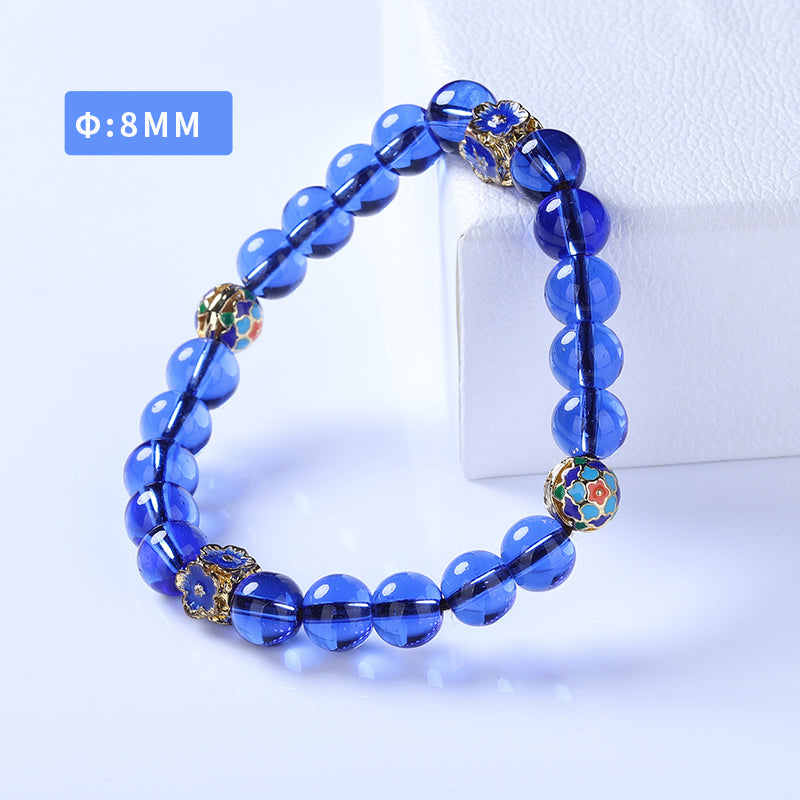 Cobalt-Blue Glazed Bead Bracelet -Tranquility&Style