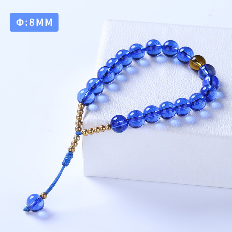 Cobalt-Blue Glazed Bead Bracelet -Tranquility&Style