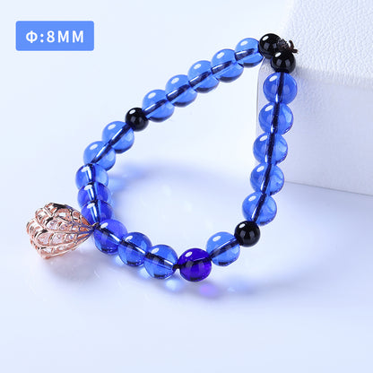 Cobalt-Blue Glazed Bead Bracelet -Tranquility&Style