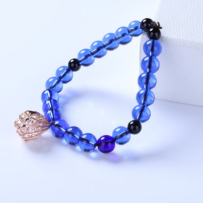 Cobalt-Blue Glazed Bead Bracelet -Tranquility&Style