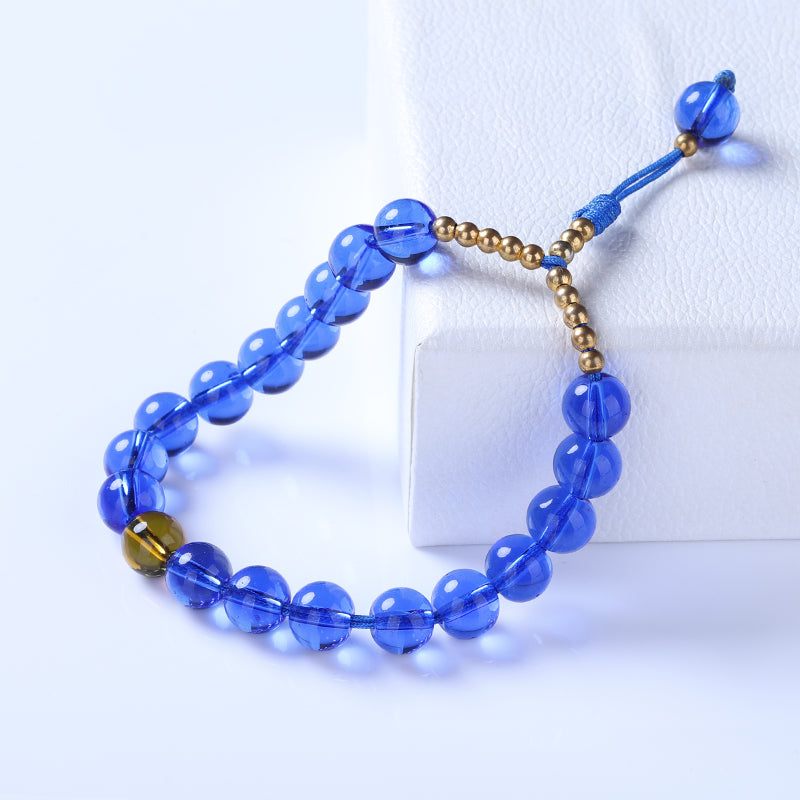 Cobalt-Blue Glazed Bead Bracelet -Tranquility&Style