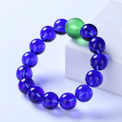 Cobalt-Blue Glazed Bead Bracelet -Tranquility&Style