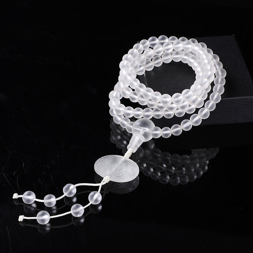 Mist-White Glazed Bead Bracelet-Balance