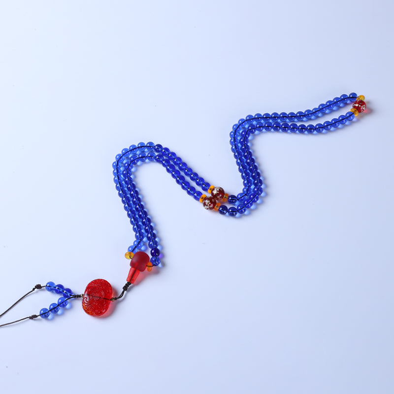 Blue Glazed Bead String V.2