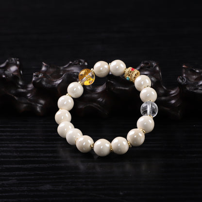 Six-Syllable Mantra Porcelain Bead Bracelet