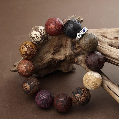 Multi-wood with 12 Zodiacs Bracelet - Harmonious Blessings