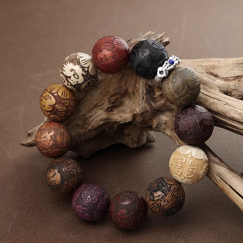 Multi-wood with 12 Zodiacs Bracelet - Harmonious Blessings