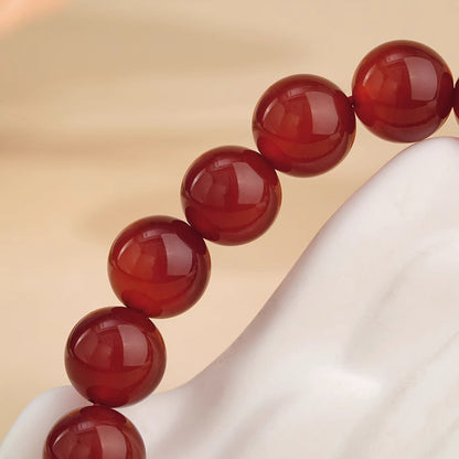 Tibetan Carnelian & Dzi Bead Talisman Bracelet - Prosperity & Vitality
