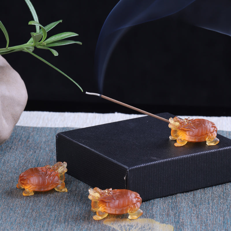 Feng Shui Dragon Turtle Incense Base for Balance and Prosperity