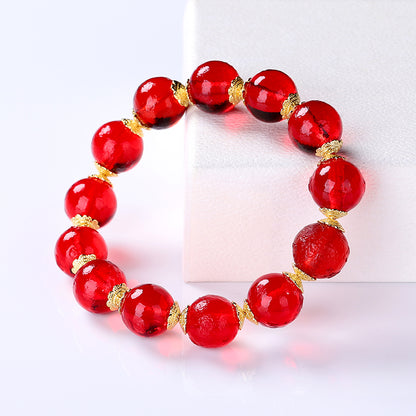 Traditional-Style Glazed Bead Bracelet - Luck&wisdom