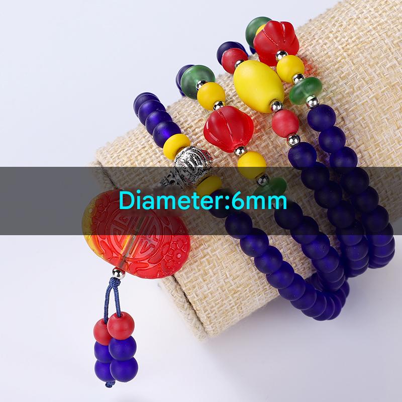 Blue Glazed Bead Bracelet-Balance&wisdom