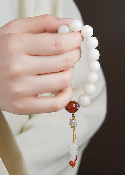 Tibetan White Bodhi Bracelet - Spiritual Clarity & Vibrant Energy