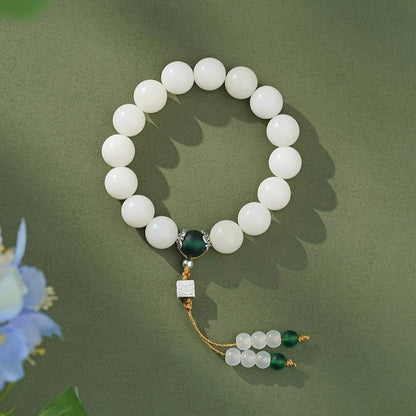 Tibetan White Bodhi Bracelet - Spiritual Clarity & Vibrant Energy